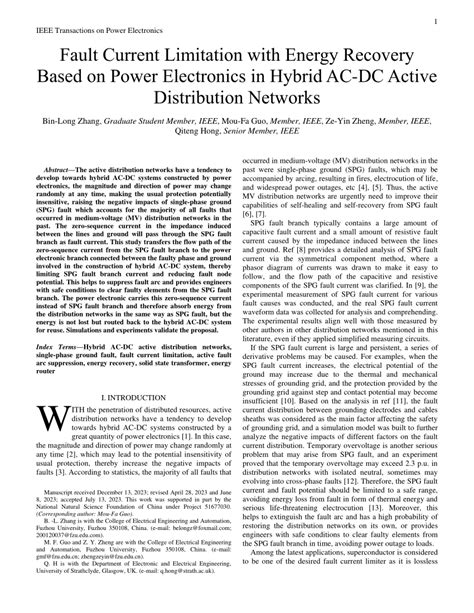 Pdf Fault Current Limitation With Energy Recovery Based On Power