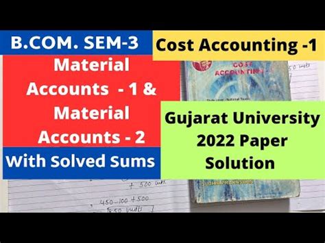 Material Accounts 1 2 B SEM 3 Cost Accounting Gujarat