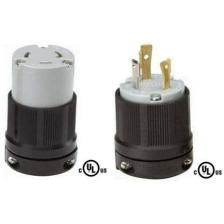 NEMA L5-30 Plug and Connector Set - Rated for 30A, 125V, 3-Wire, 2 Pole - cUL Listed - Walmart.com