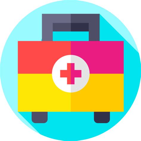 First Aid Kit Flat Circular Flat Icon