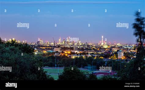 The City Of London At Night From Parliament Hill London UK Stock Photo - Alamy