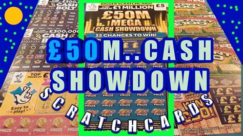 50M Showdown Scratchcards CASH BOLT INSTANT 100 WIN 50 Cash