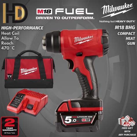 Milwaukee M18 Bhg Heat Gun High Performance Heat Gun Most Compact Heat Gun Shopee Malaysia