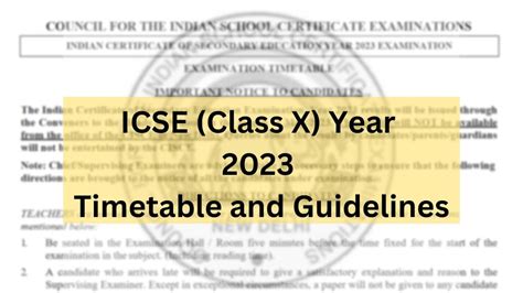 ICSE Class 10th Datesheet 2023 Released Check The Complete Exam Date