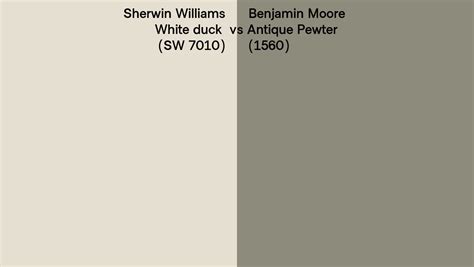 Sherwin Williams White Duck SW 7010 Vs Benjamin Moore Antique Pewter