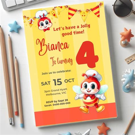 Jollibee Invitation Etsy