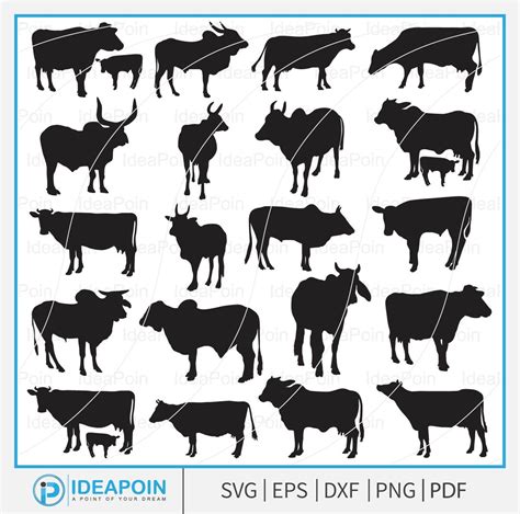 Cow Silhouette, Cow Svg, Cow Head Svg, Farm Animal Svg, Cow Clipart ...