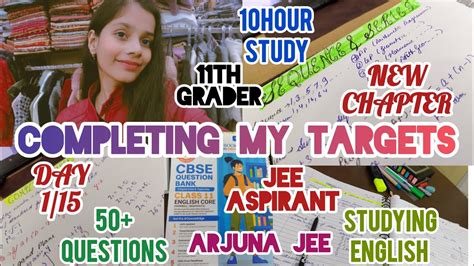 Completing My Targets As A Jee Aspirant Th Grader Day Youtube