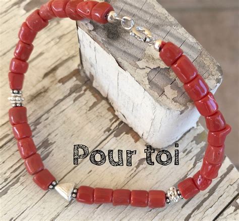 Bracelet homme en corail rouge corse véritable certifié et Etsy