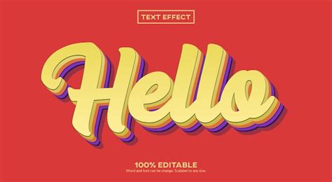 Premium Vector Hello 3d Text Effect