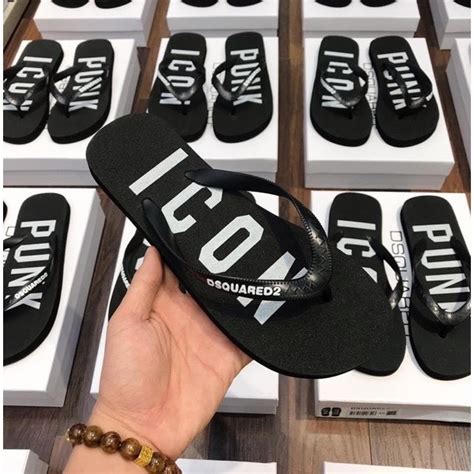 Dép Tông Nam DSQ Chữ ICON Họa Tiết Cao Cấp Hot Hè Dép Xỏ Ngón Nam Nữ Mẫu Mới Về SALE LỚN