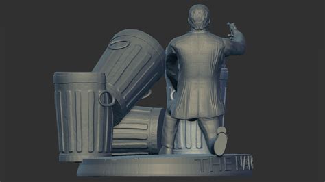 OBJ File Leslie Nielsen Frank Drebin The Naked Gun Shooting Scene 3D Printing Design To