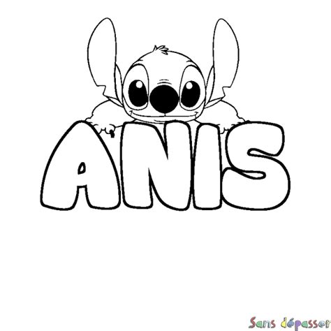 Coloriage Pr Nom Anis D Cor Stitch Sans D Passer