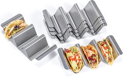 18/8 Stainless Steel Taco Holders: U-Taste Soft Hard Taco Shell Rack ...