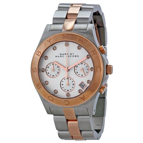 Marc By Marc Jacobs Chronograph Silver Dial Two Tone Ladies Watch