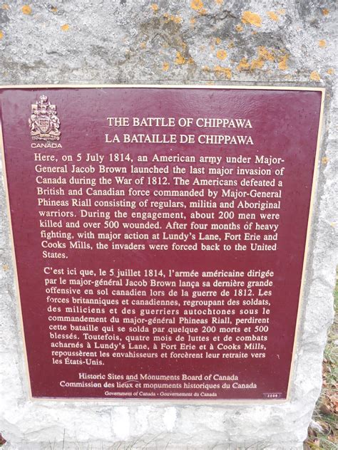 The Battle Of Chippawa Memorial National Inventory Of Canadian