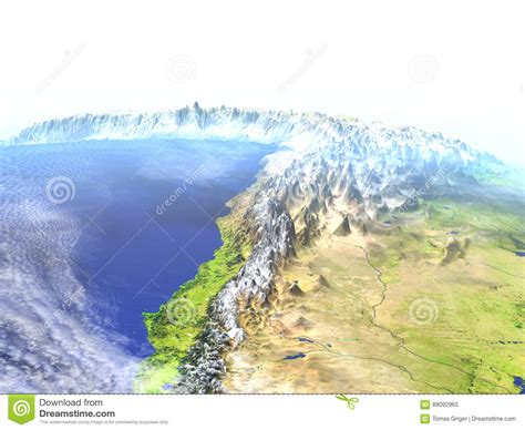 Altiplano In Anden Auf Realistischem Modell Von Erde Stock Abbildung