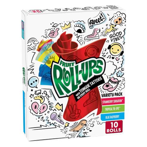 Fruit Roll Ups 10 Variety Pack 141g Slikbilen