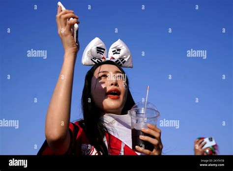 South Korea Fans Ahead Of The Fifa World Cup Group H Match At The Education City Stadium In Al