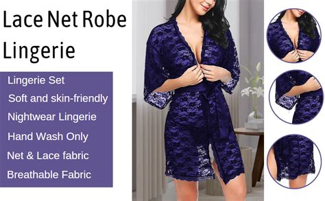 Buy BROIDEN Womens Babydoll Lace Net Robe Lingerie Nightwear Dress Free Size Navy At Amazon In
