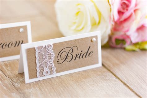 Vintage Kraft Place Name Cards