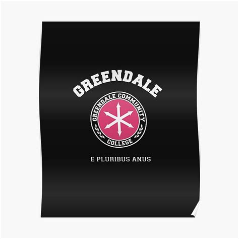 Greendale Community College Logo Poster By Sidecharacters Redbubble