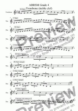 Trombone Grade 4 Scales And Arpeggios Treble Clef ABRSM Format PDF