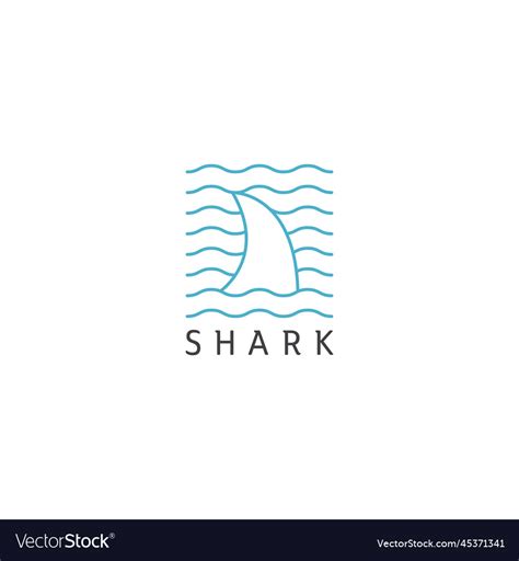 Shark fin logo design template flat Royalty Free Vector