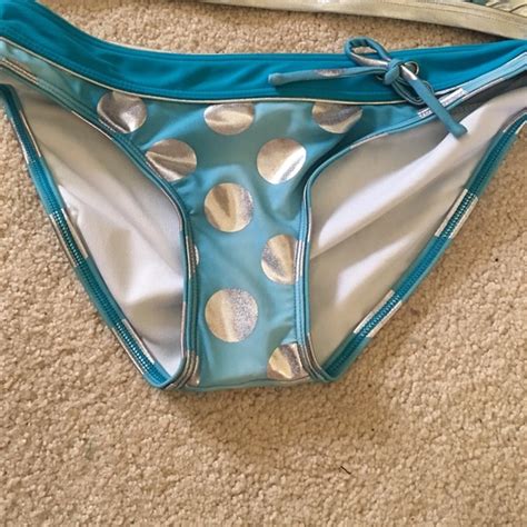 Marinia West Swim Silver And Blue Polka Dot Bikini Poshmark