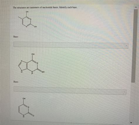 Solved The Structures Are Tautomers Of Nucleotide Bases Chegg