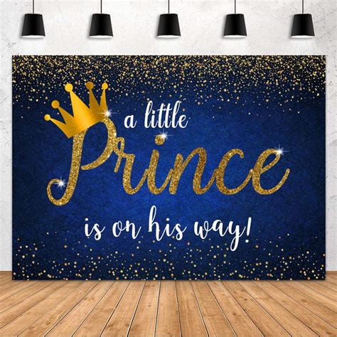 Buy Mohofond Prince Baby Shower Decoration Backdrop Royal Blue Gold