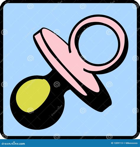 Baby Pacifier Pink Round Label Cartoon Vector Cartoondealer