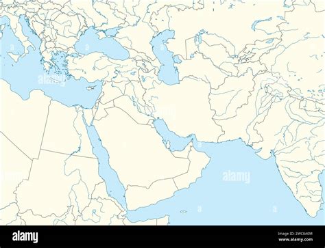 Detailed Political Map Of The Middle East With Major