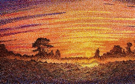 Sunrise In Pointillism Rdrawing