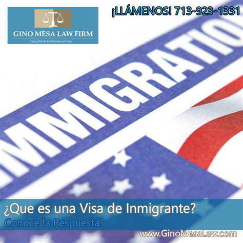 G Mesa Law Firm P C Que Es Una Visa De Inmigrante