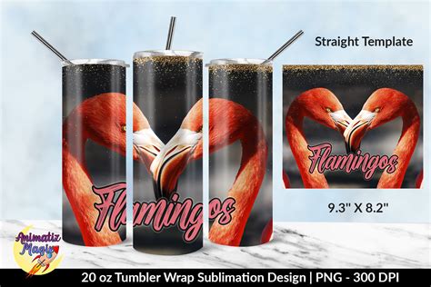 Flamingos Oz Skinny Tumbler Wrap Desig Graphic By Animatizmagix