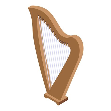 Premium Vector Traditional Harp Icon Isometric Of Traditional Harp