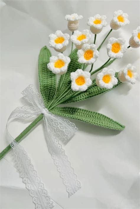 Pretty Crochet Lilies Of Valley Flower Bouquet For Sale Crochet