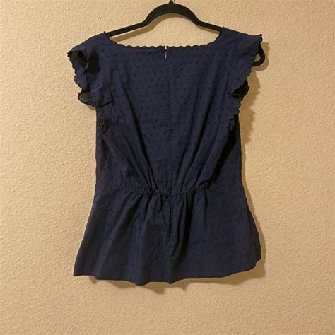 J Crew Tops J Crew Swiss Dot V Neck Peplum Top Poshmark