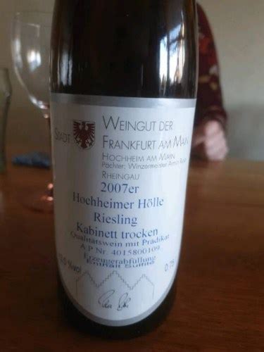 Weingut Der Stadt Frankfurt Am Main Hochheimer H Lle Riesling