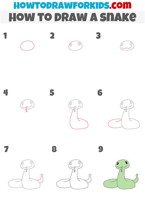 Steps To Draw A Snake