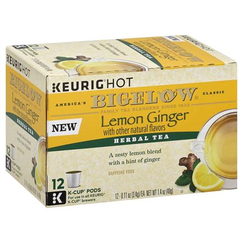 Bigelow Lemon Ginger Herbal Tea Single Serve K Cups Shop Tea At H E B