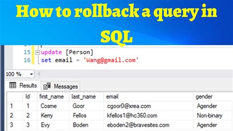 16 How To Rollback A Query In SQL YouTube