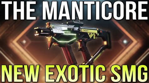 How To Get THE MANTICORE Exotic SMG New VENOMOUS Exotic SMG Season Of