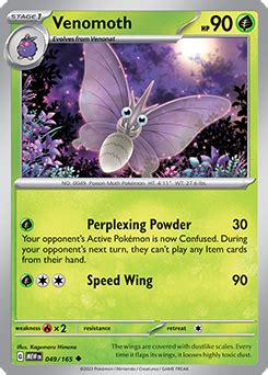 Venomoth 151 TCG Card Database Pokemon