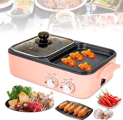 Amazon Hot Pot Electric With Grill 2 In1 Indoor Non Stick Shabu Shabu Pot Frying Pan