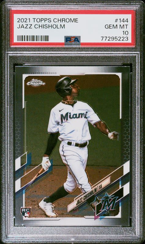 Jazz Chisholm Jr 2021 Topps Chrome 144 Base PSA 10 Price Guide