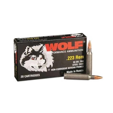 1000 Rounds 223 Rem Wolf Performance Ammunition 55gr Fmj Tacticool