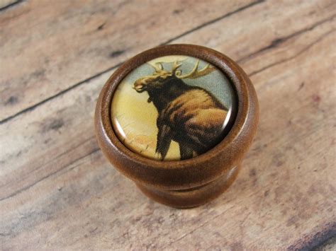 Moose Cabinet Hardware Knob Pull Handle In Wood For Cabinet Etsy