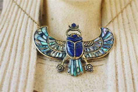 Pectoral Of Tutankhamon Lapislazuli Egyptian Scarab Necklace Winged